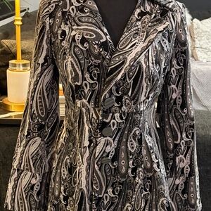 Bisou Bisou Paisley Fitted Jacket Small